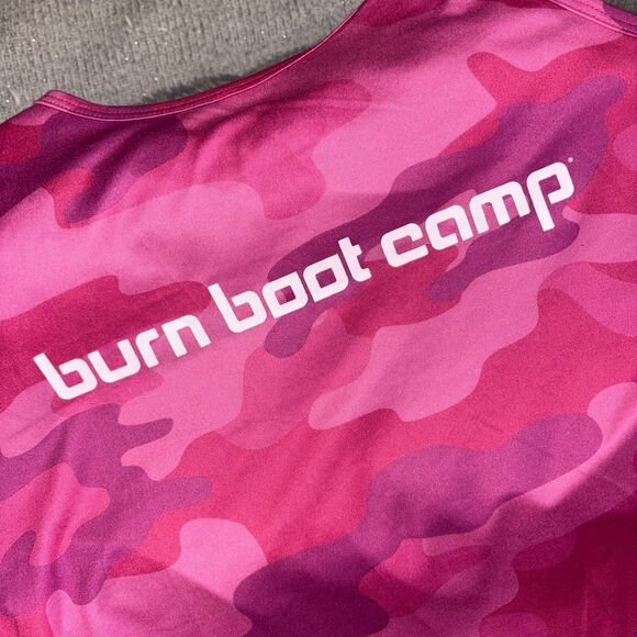 Burn Boot Camp Tank Top Womens XL Pink Camouflage Logo Top - Picture 7 of 7
